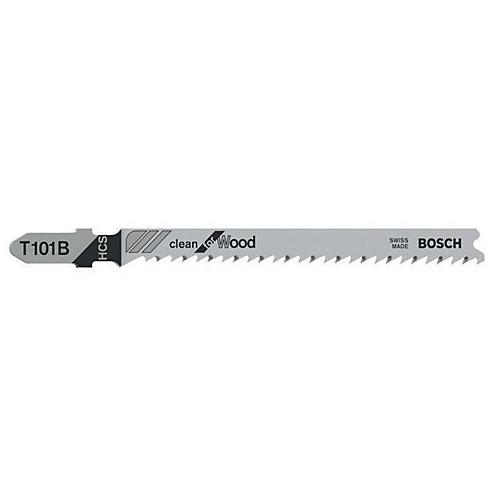 BOSCH Stichsägeblatt T 101 B, HCS, L 100 mm, Zahnteilung 2,7 mm, für Holz & Kunststoffe, 100 Stück