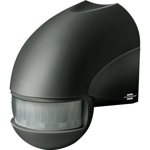 Brennenstuhl Infrarot-Bewegungsmelder PIR 180, Innen-/Außenbereich, 180° Erfassungswinkel, 12 m Reichweite, IP44, 230 V, einstellbare Einschaltdauer, B 65 x H 90 mm, anthrazit
