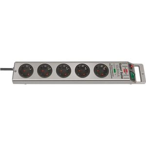 brennenstuhl® Steckdosenleiste Super Solid, 5-fach, 16 A, Überspannungs- & Blitzschutz bis 13500 A, Kindersicherung, IP20, Kabellänge 2,5 m, silber brennenstuhl® Steckdosenleiste Super Solid, 5-fach, 16 A, Überspannungs- & Blitzschutz bis 13500 A, Kindersicherung, IP20, Kabellänge 2,5 m, silber