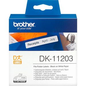Brother Ordnerregister-Etiketten DK-11203, 17×87 mm, 300 Stück Brother Ordnerregister-Etiketten DK-11203, 17×87 mm, 300 Stück