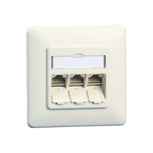 BTR E-DAT modul 3×8(8) UP – Anschlussdose, Unterputz – CAT 6a – Pure White, RAL 9010 – 3 Ports BTR E-DAT modul 3×8(8) UP – Anschlussdose, Unterputz – CAT 6a – Pure White, RAL 9010 – 3 Ports