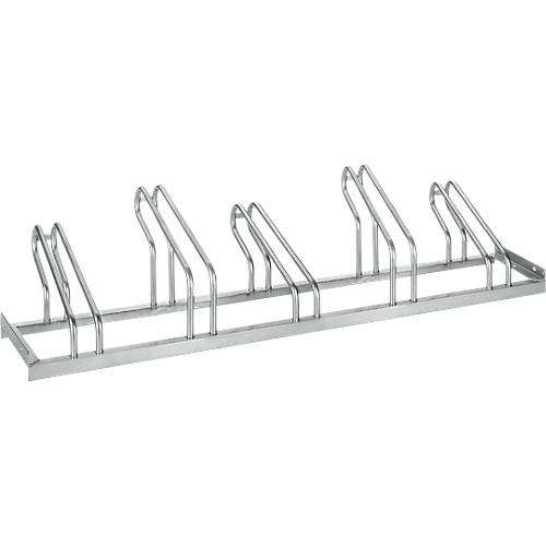 Bügelparker, 1-seitig, für Reifen bis B 55 mm, B 1750 x T 540 x H 500 mm, Stahl feuerverzinkt, 5 Einstellplätze, montiert