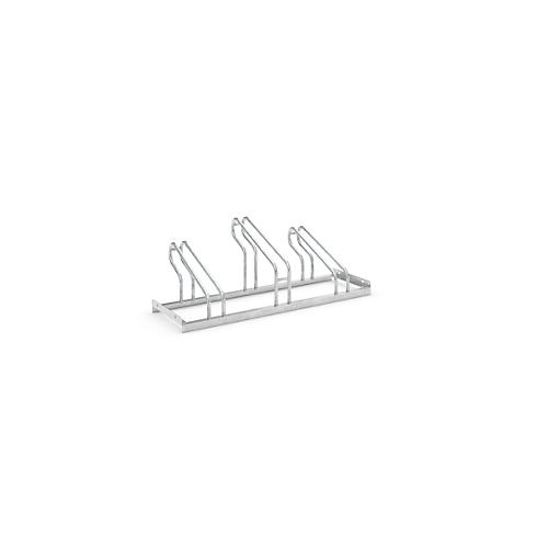 Bügelparker WSM, 1-seitig, für Reifen bis B 55 mm, B 1050 x T 1850 x H 415 mm, Stahl feuerverzinkt, 3 Einstellplätze, montiert