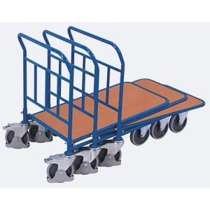 C+C Wagen, Stahl/MDF-Platte, Enzianblau/Buche-Dekor, L 880 x B 500 mm, mit Längsstreben, TPE-Rollen mit Feststellbremse, bis 400 kg C+C Wagen, Stahl/MDF-Platte, Enzianblau/Buche-Dekor, L 880 x B 500 mm, mit Längsstreben, TPE-Rollen mit Feststellbremse, bis 400 kg