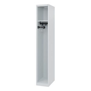 C+P Feuerwehrspind Evolo, Modell EXPERT, 1 Abteil, B 300 x T 500 x H 1850 mm, Bodengleiter, lichtgrau RAL 7035