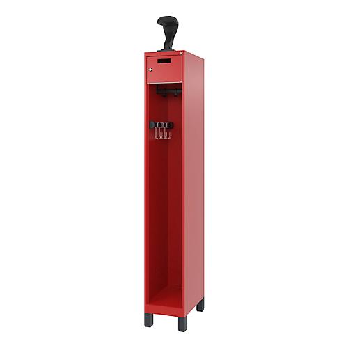 C+P Feuerwehrspind Evolo, Modell PRAKTUS, 1 Abteil, H 1950 x B 300 x T 500 mm, Füße, feuerrot RAL 3000