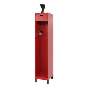 C+P Feuerwehrspind Evolo, Modell PRAKTUS, 1 Abteil, H 1950 x B 400 x T 500 mm, Füße, feuerrot RAL 3000 C+P Feuerwehrspind Evolo, Modell PRAKTUS, 1 Abteil, H 1950 x B 400 x T 500 mm, Füße, feuerrot RAL 3000
