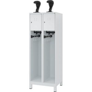 C+P Feuerwehrspind Evolo, Modell YOUNGSTER, 2 Abteile, H 1630 x B 600 x T 500 mm, Füße, lichtgrau RAL 7035 C+P Feuerwehrspind Evolo, Modell YOUNGSTER, 2 Abteile, H 1630 x B 600 x T 500 mm, Füße, lichtgrau RAL 7035
