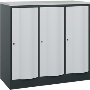 C+P Garderobenschrank Resisto, 3 Abteile, 3 Fächer, B 1148 x T 540 x H 1077 mm, Anthrazitgrau/Lichtgrau C+P Garderobenschrank Resisto, 3 Abteile, 3 Fächer, B 1148 x T 540 x H 1077 mm, Anthrazitgrau/Lichtgrau