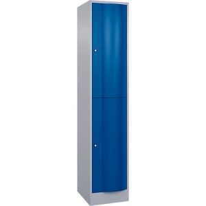 C+P Garderobenspind Resisto, 1 Abteil, 2 Fächer, B 396 x T 540 x H 1950 mm, Weißalu/Enzianblau C+P Garderobenspind Resisto, 1 Abteil, 2 Fächer, B 396 x T 540 x H 1950 mm, Weißalu/Enzianblau