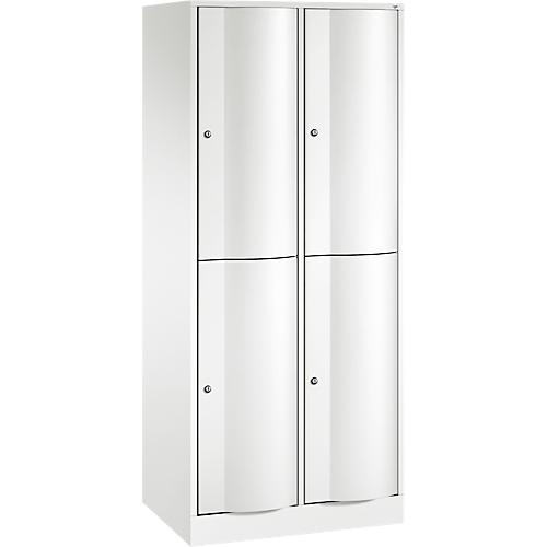 C+P Garderobenspind Resisto, 2 Abteile, 4 Fächer, B 772 x T 540 x H 1950 mm, Verkehrsweiß
