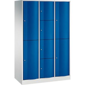 C+P Kombi-Schließfachschrank Resisto, 3 Abteile, 10 Fächer, B 1148 x T 540 x H 1950 mm,Lichtgrau/Enzianblau C+P Kombi-Schließfachschrank Resisto, 3 Abteile, 10 Fächer, B 1148 x T 540 x H 1950 mm,Lichtgrau/Enzianblau
