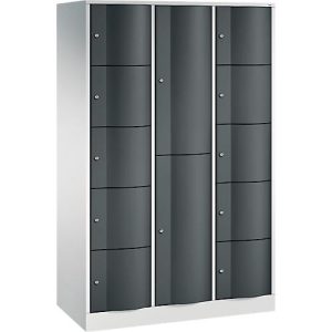 C+P Kombi-Schließfachschrank Resisto, 3 Abteile, 12 Fächer, B 1148 x T 540 x H 1950 mm, Lichtgrau/Anthrazitgrau C+P Kombi-Schließfachschrank Resisto, 3 Abteile, 12 Fächer, B 1148 x T 540 x H 1950 mm, Lichtgrau/Anthrazitgrau
