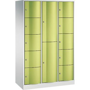 C+P Kombi-Schließfachschrank Resisto, 3 Abteile, 12 Fächer, B 1148 x T 540 x H 1950 mm, Lichtgrau C+P Kombi-Schließfachschrank Resisto, 3 Abteile, 12 Fächer, B 1148 x T 540 x H 1950 mm, Lichtgrau