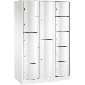 C+P Kombi-Schließfachschrank Resisto, 3 Abteile, 12 Fächer, B 1148 x T 540 x H 1950 mm, Verkehrsweiß C+P Kombi-Schließfachschrank Resisto, 3 Abteile, 12 Fächer, B 1148 x T 540 x H 1950 mm, Verkehrsweiß
