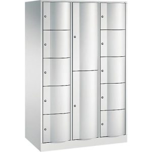 C+P Kombi-Schließfachschrank Resisto, 3 Abteile, 12 Fächer, B 1148 x T 640 x H 1950 mm, Lichtgrau C+P Kombi-Schließfachschrank Resisto, 3 Abteile, 12 Fächer, B 1148 x T 640 x H 1950 mm, Lichtgrau