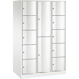 C+P Kombi-Schließfachschrank Resisto, 3 Abteile, 12 Fächer, B 1148 x T 640 x H 1950 mm, Verkehrsweiß C+P Kombi-Schließfachschrank Resisto, 3 Abteile, 12 Fächer, B 1148 x T 640 x H 1950 mm, Verkehrsweiß