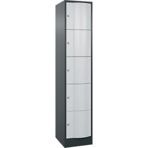 C+P Schließfachschrank Resisto, 1 Abteil, 5 Fächer, B 396 x T 540 x H 1950 mm, Anthrazitgrau/Lichtgrau C+P Schließfachschrank Resisto, 1 Abteil, 5 Fächer, B 396 x T 540 x H 1950 mm, Anthrazitgrau/Lichtgrau