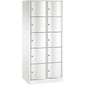 C+P Schließfachschrank Resisto, 2 Abteile, 10 Fächer, B 772 x T 540 x H 1950 mm, Verkehrsweiß C+P Schließfachschrank Resisto, 2 Abteile, 10 Fächer, B 772 x T 540 x H 1950 mm, Verkehrsweiß
