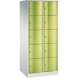 C+P Schließfachschrank Resisto, 2 Abteile, 10 Fächer, B 772 x T 640 x H 1950 mm, Lichtgrau C+P Schließfachschrank Resisto, 2 Abteile, 10 Fächer, B 772 x T 640 x H 1950 mm, Lichtgrau