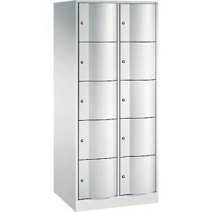 C+P Schließfachschrank Resisto, 2 Abteile, 10 Fächer, B 772 x T 640 x H 1950 mm, Lichtgrau/Rubinrot C+P Schließfachschrank Resisto, 2 Abteile, 10 Fächer, B 772 x T 640 x H 1950 mm, Lichtgrau/Rubinrot