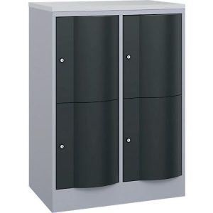 C+P Schließfachschrank Resisto, 2 Abteile, 4 Fächer, B 772 x T 540 x H 1077 mm, Weißalu/Anthrazitgrau C+P Schließfachschrank Resisto, 2 Abteile, 4 Fächer, B 772 x T 540 x H 1077 mm, Weißalu/Anthrazitgrau