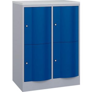 C+P Schließfachschrank Resisto, 2 Abteile, 4 Fächer, B 772 x T 540 x H 1077 mm, Weißalu/Enzianblau C+P Schließfachschrank Resisto, 2 Abteile, 4 Fächer, B 772 x T 540 x H 1077 mm, Weißalu/Enzianblau