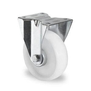 CASCOO Bockrolle N0N0, mit Rad-ø 200 mm x B 50 mm, Polyamid-Felge, Polyamid-Lauffläche, natur/weiß, Rollenlager, bis 300 kg