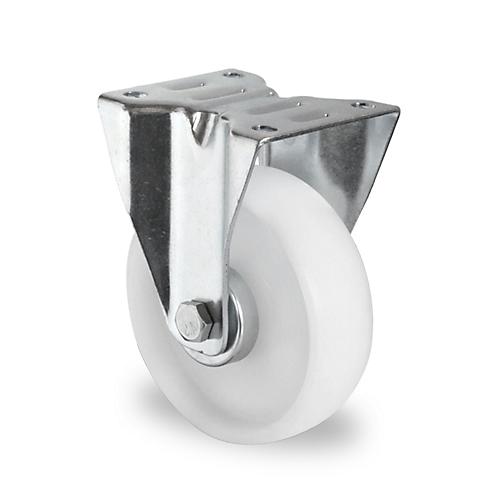 CASCOO Bockrolle N0N0, mit Rad-ø 200 mm x B 50 mm, Polyamid-Felge, Polyamid-Lauffläche, natur/weiß, Rollenlager, bis 300 kg