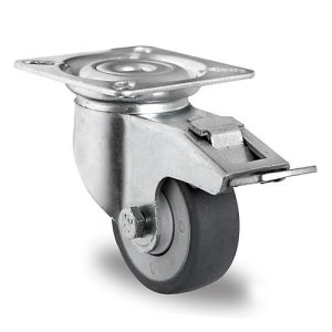 CASCOO Lenkrolle P2T2, mit Totalfeststeller, Rad-ø 50 mm x B 19 mm, Polypropylen-Felge, Elastomer-Lauffläche, grau, Kugellager, bis 50 kg CASCOO Lenkrolle P2T2, mit Totalfeststeller, Rad-ø 50 mm x B 19 mm, Polypropylen-Felge, Elastomer-Lauffläche, grau, Kugellager, bis 50 kg