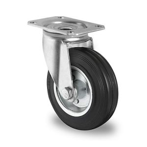 CASCOO Lenkrolle SWS4, mit Rad-ø 80 mm x B 35 mm, Stahl-Felge, Vollgummi-Lauffläche, schwarz, Rollenlager, bis 70 kg CASCOO Lenkrolle SWS4, mit Rad-ø 80 mm x B 35 mm, Stahl-Felge, Vollgummi-Lauffläche, schwarz, Rollenlager, bis 70 kg