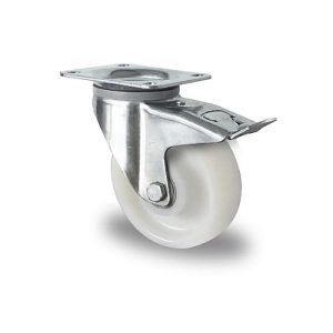 CASCOO Lenkrolle Z0Z0, mit Totalfeststeller, Rad-ø 125 mm x B 50 mm, Polyamid-Felge, Polyamid-Lauffläche, natur/weiß, Doppelkugellager, bis 500 kg CASCOO Lenkrolle Z0Z0, mit Totalfeststeller, Rad-ø 125 mm x B 50 mm, Polyamid-Felge, Polyamid-Lauffläche, natur/weiß, Doppelkugellager, bis 500 kg