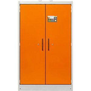 Cemo Sicherheitsschrank Typ 90 PROline 12/20, selbstschließende Türen, B 1200 x T 600 x H 1950 mm, 66 Liter, grau/orange Cemo Sicherheitsschrank Typ 90 PROline 12/20, selbstschließende Türen, B 1200 x T 600 x H 1950 mm, 66 Liter, grau/orange