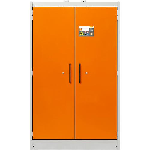 Cemo Sicherheitsschrank Typ 90 PROline 12/20, selbstschließende Türen, B 1200 x T 600 x H 1950 mm, 66 Liter, grau/orange