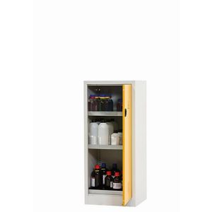 Chemikalienschrank asecos CF-CLASSIC, Flügeltür, Anschlag rechts, Front Sicherheitsgelb, B 600 x T 500 x H 1400 mm Chemikalienschrank asecos CF-CLASSIC, Flügeltür, Anschlag rechts, Front Sicherheitsgelb, B 600 x T 500 x H 1400 mm