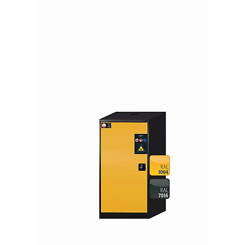Chemikalienschrank asecos CS-CLASSIC, Flügeltür, Anschlag links, Front Sicherheitsgelb, B 545 x T 520 x H 1105 mm