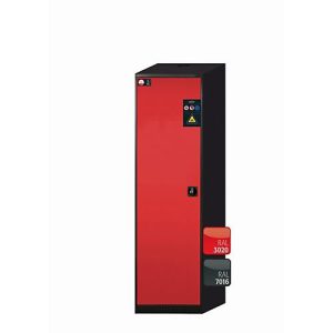 Chemikalienschrank asecos CS-CLASSIC, Flügeltür, Anschlag links, Front Verkehrsrot, B 545 x T 520 x H 1950 mm Chemikalienschrank asecos CS-CLASSIC, Flügeltür, Anschlag links, Front Verkehrsrot, B 545 x T 520 x H 1950 mm