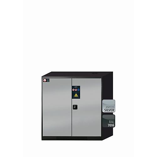Chemikalienschrank asecos CS-CLASSIC, Flügeltüren, Front asecos Silber, B 1055 x T 520 x H 1105 mm