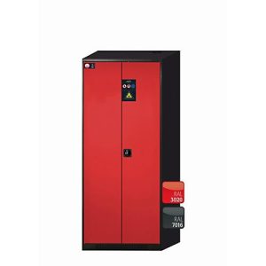 Chemikalienschrank asecos CS-CLASSIC, Flügeltüren, Front Verkehrsrot, B 810 x T 520 x H 1950 mm Chemikalienschrank asecos CS-CLASSIC, Flügeltüren, Front Verkehrsrot, B 810 x T 520 x H 1950 mm
