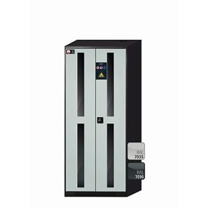 Chemikalienschrank asecos CS-CLASSIC-G, Flügeltüren mit Glasausschnitt, Front Lichtgrau, B 810 x T 520 x H 1950 mm Chemikalienschrank asecos CS-CLASSIC-G, Flügeltüren mit Glasausschnitt, Front Lichtgrau, B 810 x T 520 x H 1950 mm