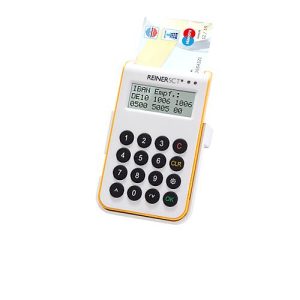 Chipkartenleser REINER SCT cyberJack® one, Sicherheitsklasse 3, SECODER-Funktion, TAN Generator, USB 2.0, USB-Kabel, B 68 x T 12 x H 114 mm, weiß-gelb Chipkartenleser REINER SCT cyberJack® one, Sicherheitsklasse 3, SECODER-Funktion, TAN Generator, USB 2.0, USB-Kabel, B 68 x T 12 x H 114 mm, weiß-gelb
