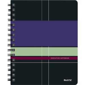 Collegeblock LEITZ® Executive 445600, Spiralbindung, 80 Blatt, DIN A5, FSC zertifiziertes Papier, kariert Collegeblock LEITZ® Executive 445600, Spiralbindung, 80 Blatt, DIN A5, FSC zertifiziertes Papier, kariert