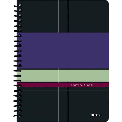 Collegeblock LEITZ® Executive 446100, Spiralbindung, 80 Blatt, DIN A4, FSC zertifiziertes Papier, kariert