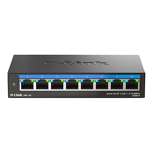 D-Link DMS 108 - Switch - unmanaged - 8 x 10/100/1000/2.5G - Desktop, wandmontierbar