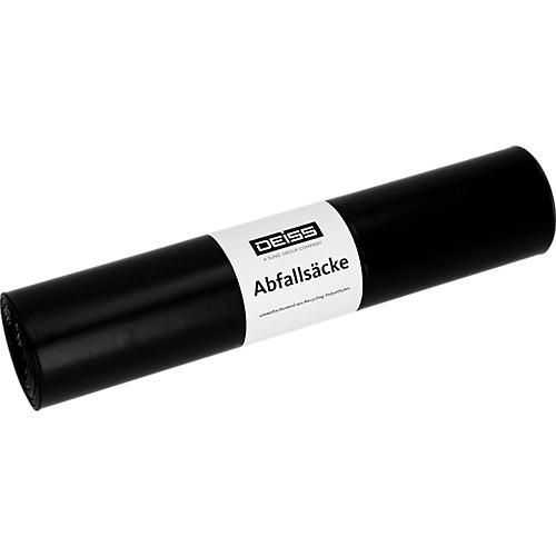 Deiss Abfallsäcke, 120 Liter, Recycling-LDPE, reißfest und vielseitig, B 700 x H 1100 mm, schwarz, 31 µm, 250 Stück
