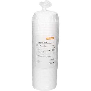 Deiss Auffangbeutel/Spuckbeutel, 2,5 liter, aus LDPE, mit Verschlussring, B 165 x T 415 mm, weiß, 300 Stück Deiss Auffangbeutel/Spuckbeutel, 2,5 liter, aus LDPE, mit Verschlussring, B 165 x T 415 mm, weiß, 300 Stück