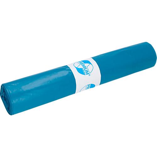 Deiss PREMIUM® Abfallsäcke, 140 Liter, Recycling-LDPE, robust & reißfest, blau, B 900 x H 1100 mm, 38 µm, 235 Stück