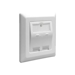 DeLOCK Keystone Wall Outlet – Wanddose – weiß, RAL 9010 – 2 Ports
