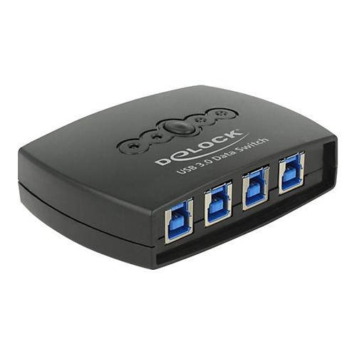 Delock USB 3.0 Sharing Switch 4 - 1 - USB-Umschalter für die gemeinsame Nutzung von Peripheriegeräten - 4 Anschlüsse