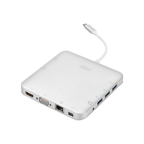 DIGITUS DA-70863 - Dockingstation - USB-C - VGA, Mini DP - GigE
